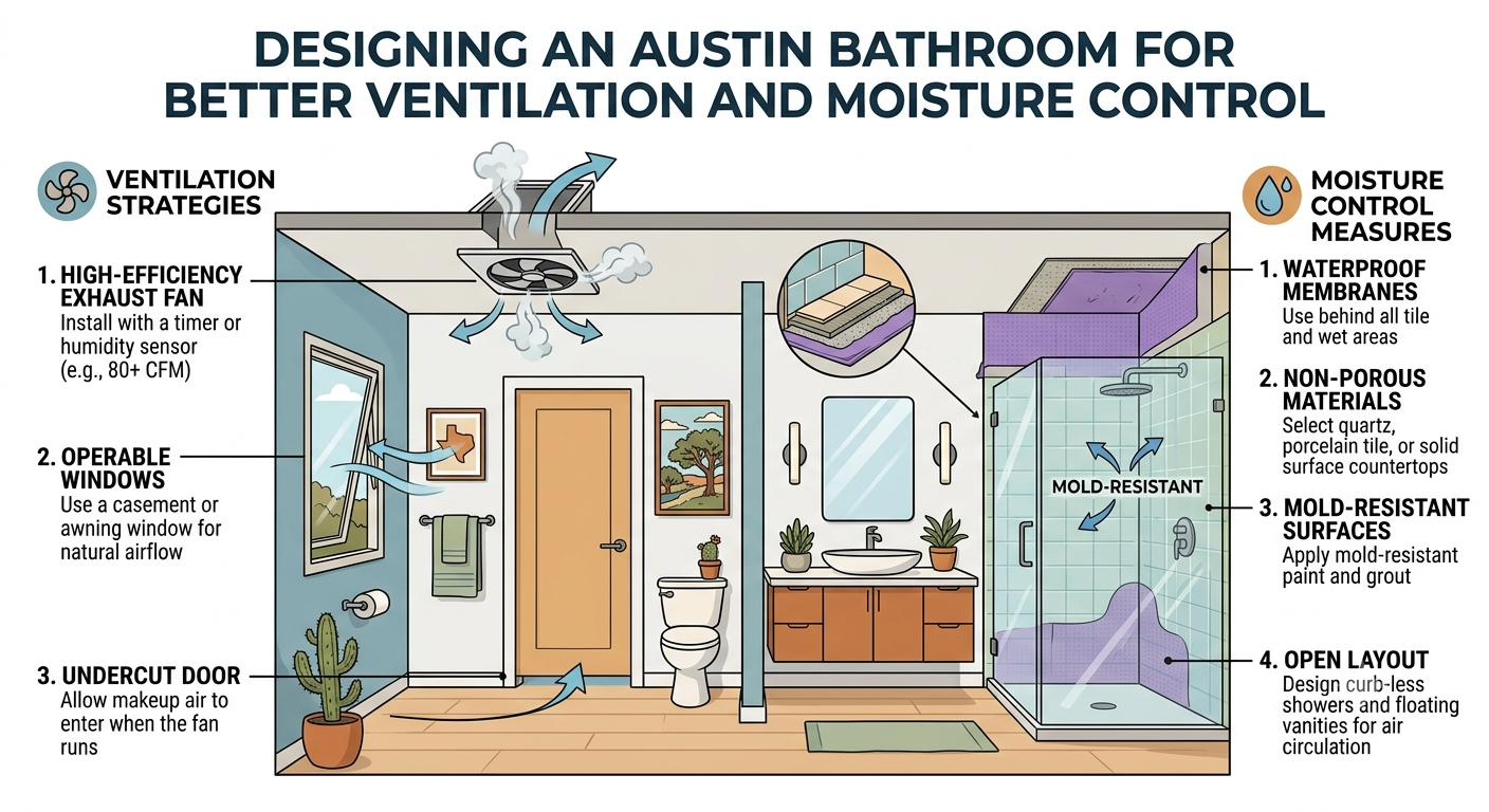 How to Design an Austin Bathroom for Better Ventilation and Moisture Control