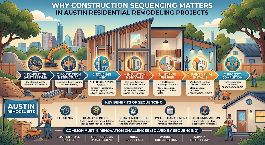 Why Construction Sequencing Matters in Austin Residential Remodeling Projects